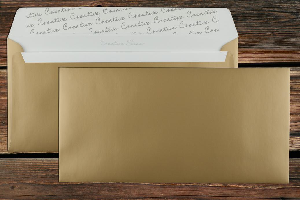 Briefhüllen C6/5 114x229 mm Haftklebend Gold 130 g/qm